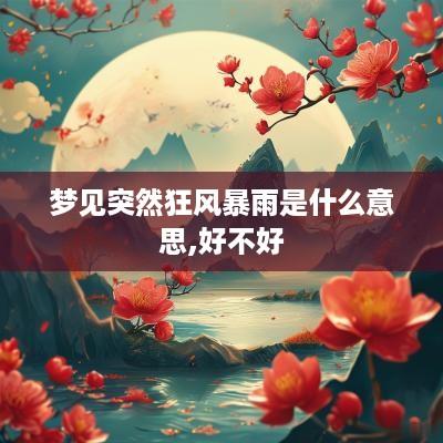 梦见突然狂风暴雨是什么意思,好不好