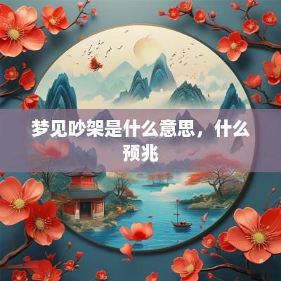 梦见吵架是什么意思，什么预兆