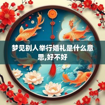 梦见别人举行婚礼是什么意思,好不好