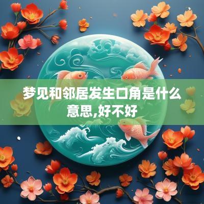 梦见和邻居发生口角是什么意思,好不好