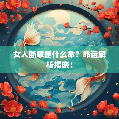 女人断掌是什么命？命运解析揭晓！