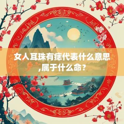 女人耳珠有痣代表什么意思,属于什么命？