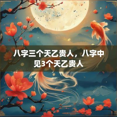 八字三个天乙贵人，八字中见3个天乙贵人