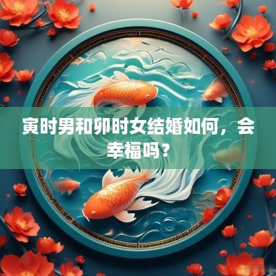 寅时男和卯时女结婚如何，会幸福吗？