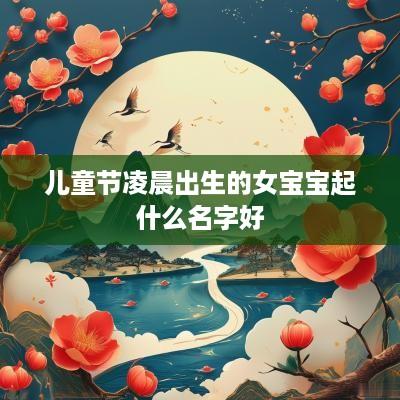 儿童节凌晨出生的女宝宝起什么名字好