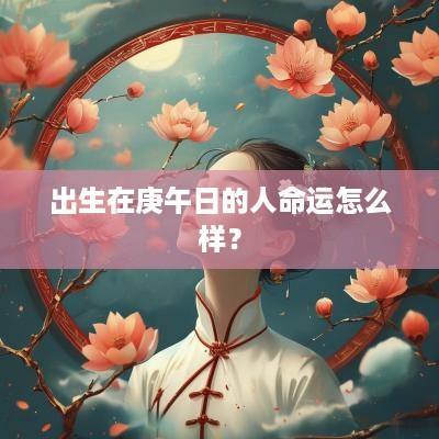 出生在庚午日的人命运怎么样？