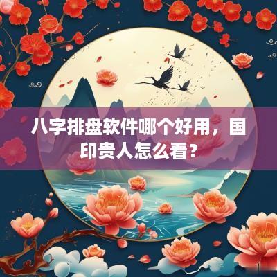 八字排盘软件哪个好用，国印贵人怎么看？