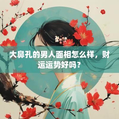 大鼻孔的男人面相怎么样，财运运势好吗？