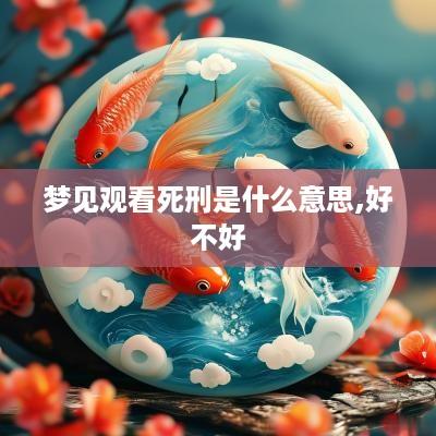梦见观看死刑是什么意思,好不好