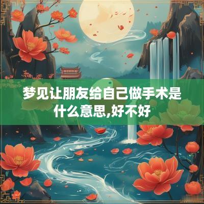 梦见让朋友给自己做手术是什么意思,好不好