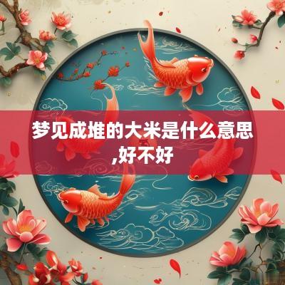 梦见成堆的大米是什么意思,好不好