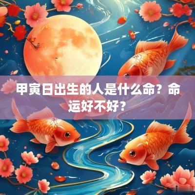 甲寅日出生的人是什么命？命运好不好？