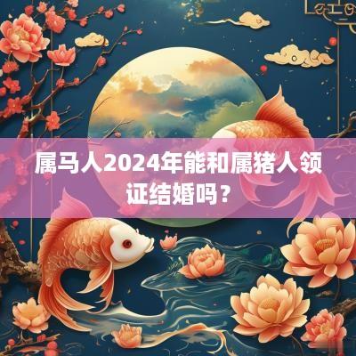 属马人2025年能和属猪人领证结婚吗？