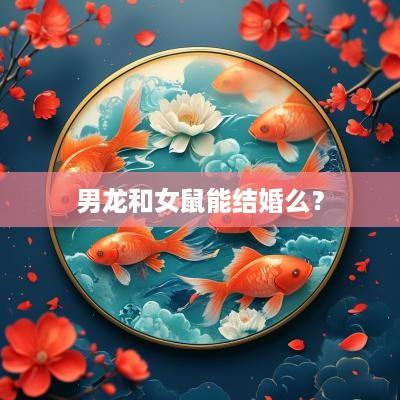 男龙和女鼠能结婚么？
