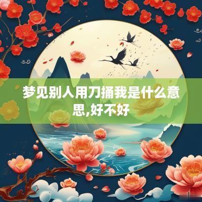 梦见别人用刀捅我是什么意思,好不好