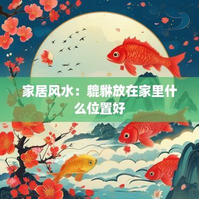 家居风水：貔貅放在家里什么位置好