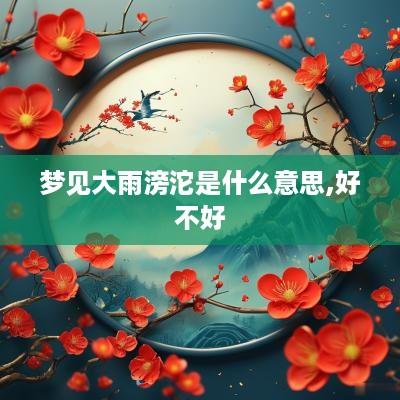 梦见大雨滂沱是什么意思,好不好