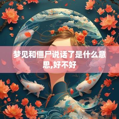 梦见和僵尸说话了是什么意思,好不好