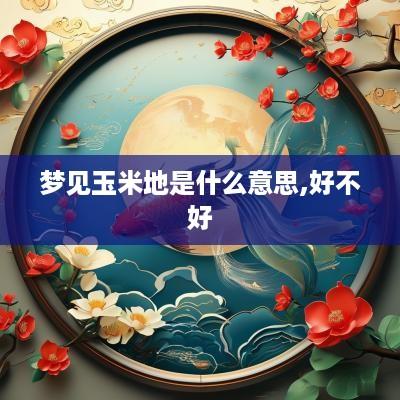 梦见玉米地是什么意思,好不好