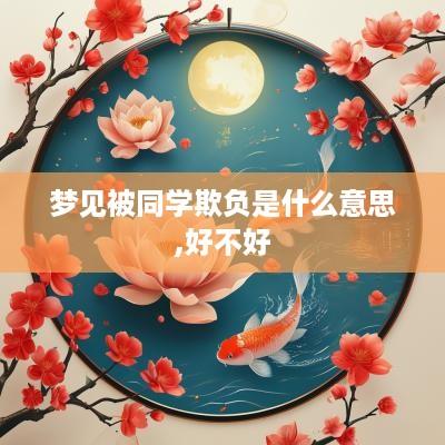 梦见被同学欺负是什么意思,好不好