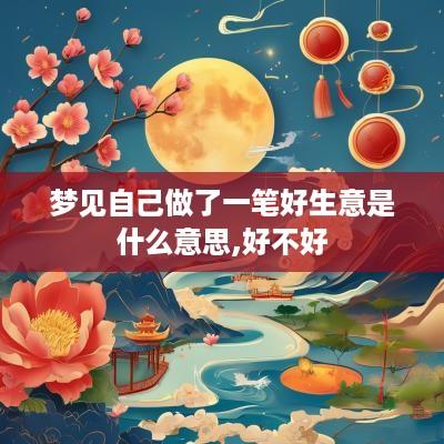 梦见自己做了一笔好生意是什么意思,好不好