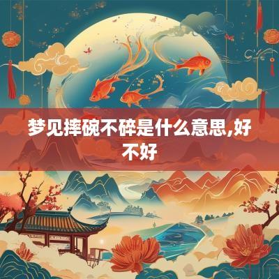 梦见摔碗不碎是什么意思,好不好