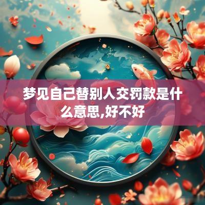 梦见自己替别人交罚款是什么意思,好不好