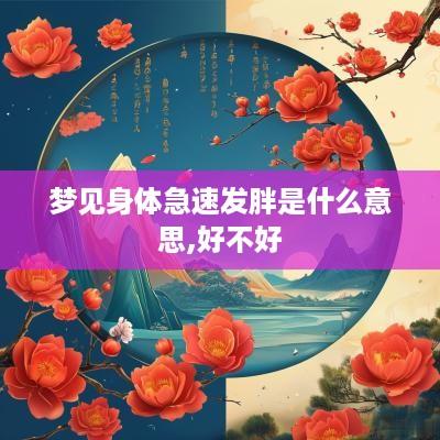 梦见身体急速发胖是什么意思,好不好