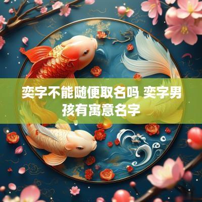 奕字不能随便取名吗 奕字男孩有寓意名字
