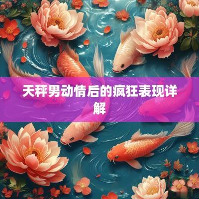 天秤男动情后的疯狂表现详解