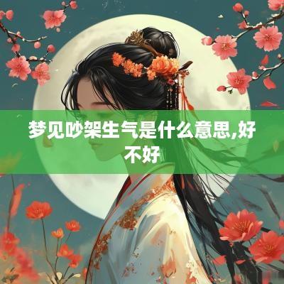 梦见吵架生气是什么意思,好不好