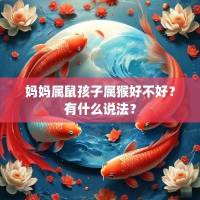 妈妈属鼠孩子属猴好不好？有什么说法？