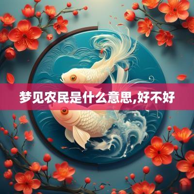 梦见农民是什么意思,好不好