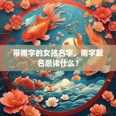 带雨字的女孩名字，雨字取名忌讳什么？