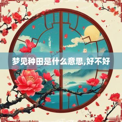 梦见种田是什么意思,好不好