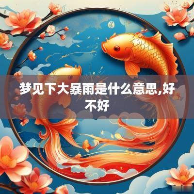 梦见下大暴雨是什么意思,好不好