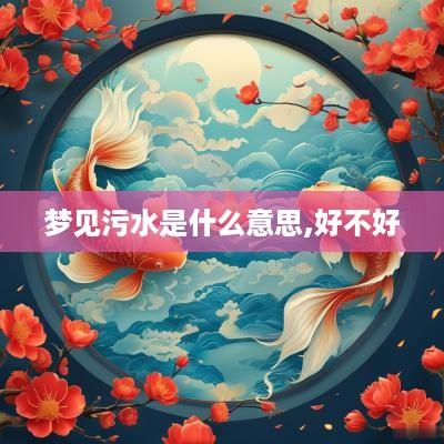梦见污水是什么意思,好不好