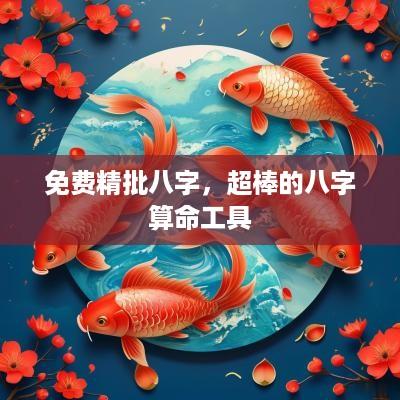 免费精批八字，超棒的八字算命工具