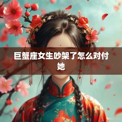 巨蟹座女生吵架了怎么对付她