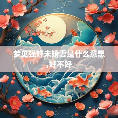 梦见强奸未婚妻是什么意思,好不好