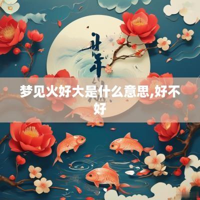 梦见火好大是什么意思,好不好