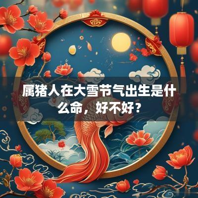 属猪人在大雪节气出生是什么命，好不好？