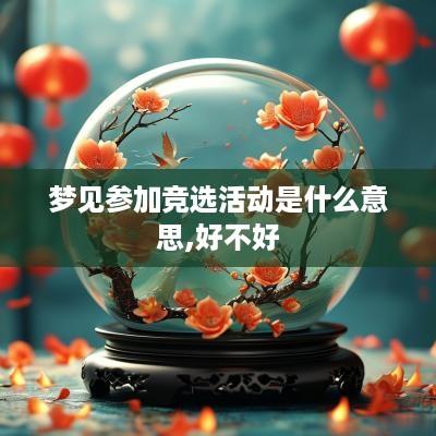 梦见参加竞选活动是什么意思,好不好