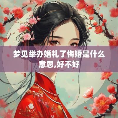 梦见举办婚礼了悔婚是什么意思,好不好