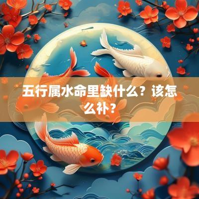五行属水命里缺什么？该怎么补？