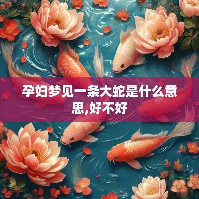 孕妇梦见一条大蛇是什么意思,好不好