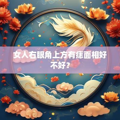 女人右眼角上方有痣面相好不好？