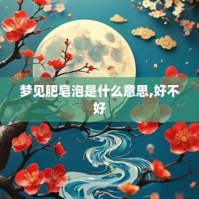 梦见肥皂泡是什么意思,好不好