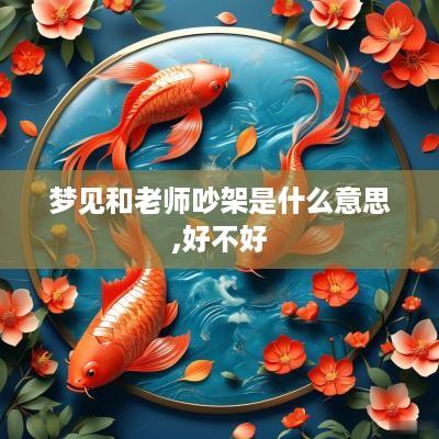 梦见和老师吵架是什么意思,好不好