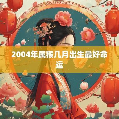 2004年属猴几月出生最好命运